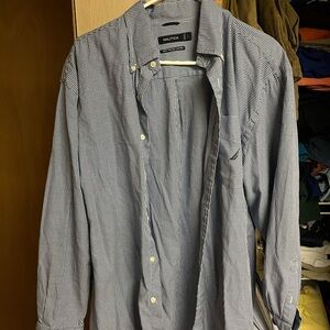 Nautica Men's Navy Gingham Button Down Shirt